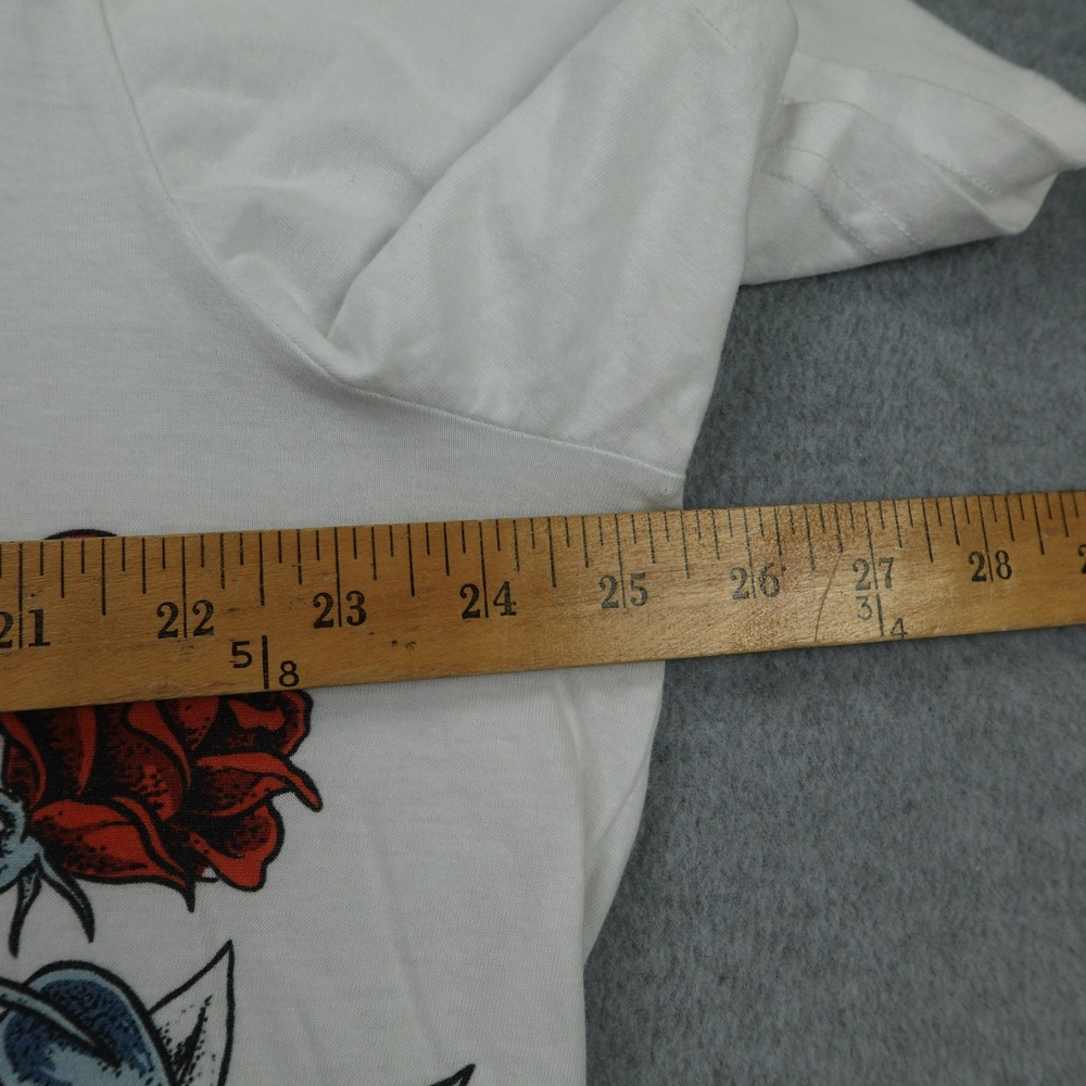 Robert Graham Shirt Mens XL White Gothic Graphic Skull Crow Roses Tee - Picture 11 of 14